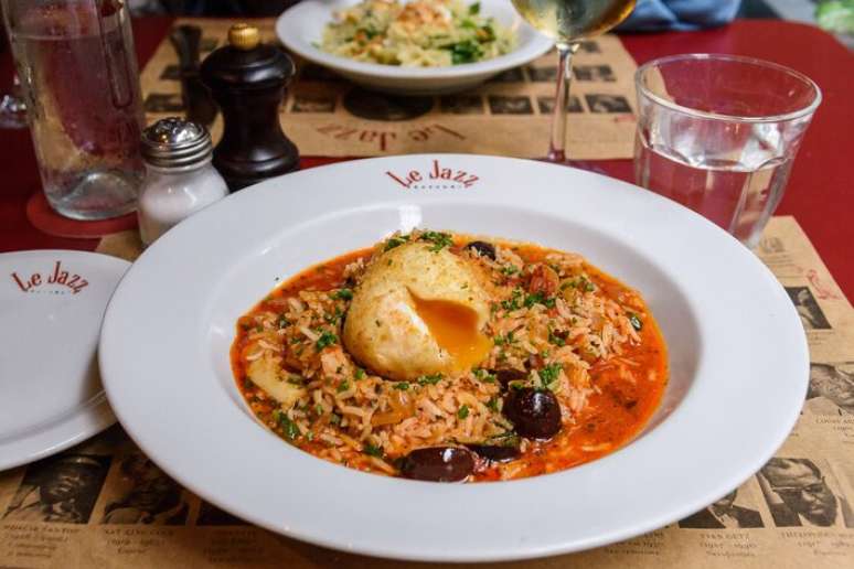 Arroz caldoso de bacalhau do Le Jazz Brasserie.
