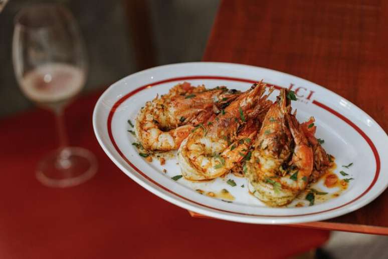Crevettes &agrave; la proven&ccedil;ale do ICI Brasserie.