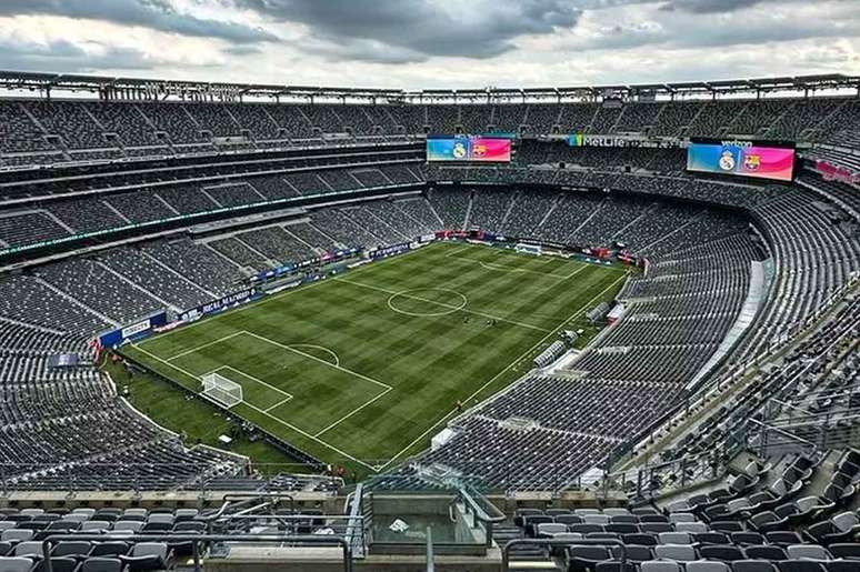 Metlife Stadium, casa do New York Giants e do New York Jets, da NFL, que ser&aacute; palco na final da Copa do Mundo &ndash; Twitter/Real Madrid
