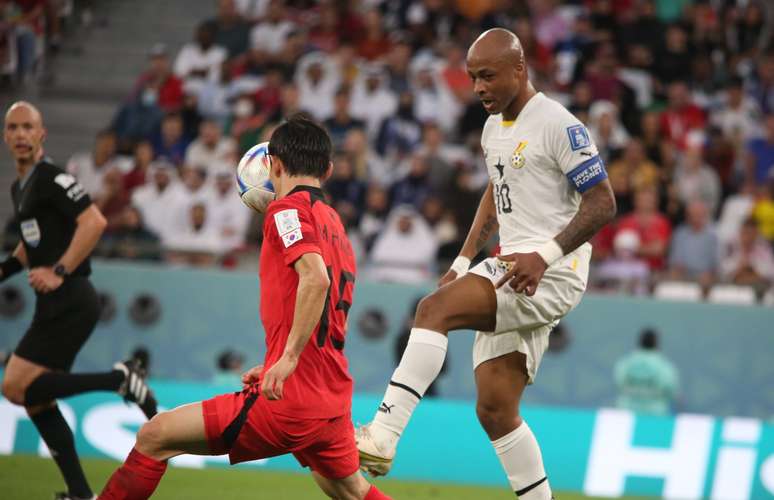 Andr&eacute; Ayew durante a Copa do Mundo de 2022 por Gana &ndash;