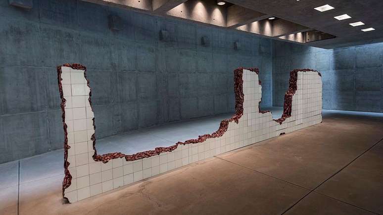 Obra de Adriana Varej&atilde;o em pavilh&atilde;o dedicado &agrave; sua obra no Instituto Inhotim, um museu a c&eacute;u aberto em Brumadinho (MG)