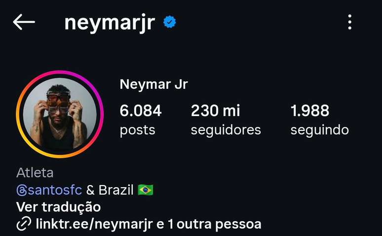 Bio do Instagram do Neymar antes da convoca&ccedil;&atilde;o 