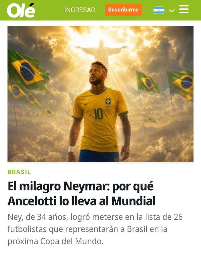 A imprensa internacional repercute a convoca&ccedil;&atilde;o de Neymar.