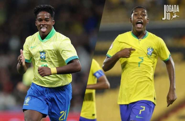 Fotos: Rafael Ribeiro / CBF - Legenda: Endrick e Rayan podem sinalizar o futuro da Sele&ccedil;&atilde;o Brasileira