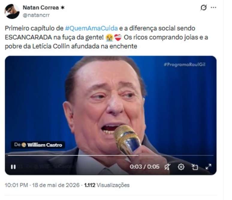 Quem Ama Cuida: internauta fala sobre cr&iacute;tica social do enredo 