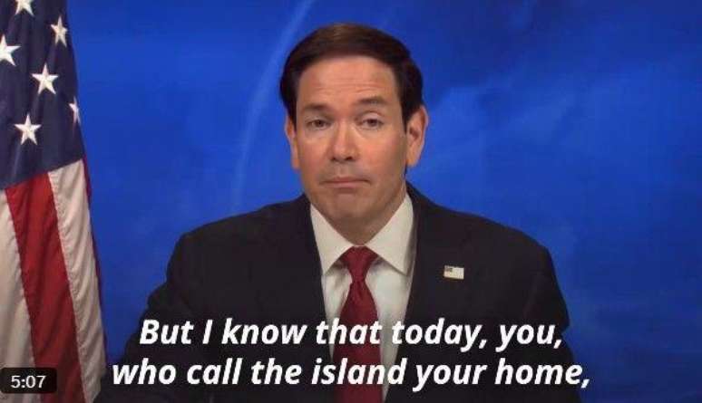 Horas antes do governo americano apresentar acusa&ccedil;&otilde;es contra os EUA, Rubio divulgou um v&iacute;deo falando diretamente com cidad&atilde;os cubanos