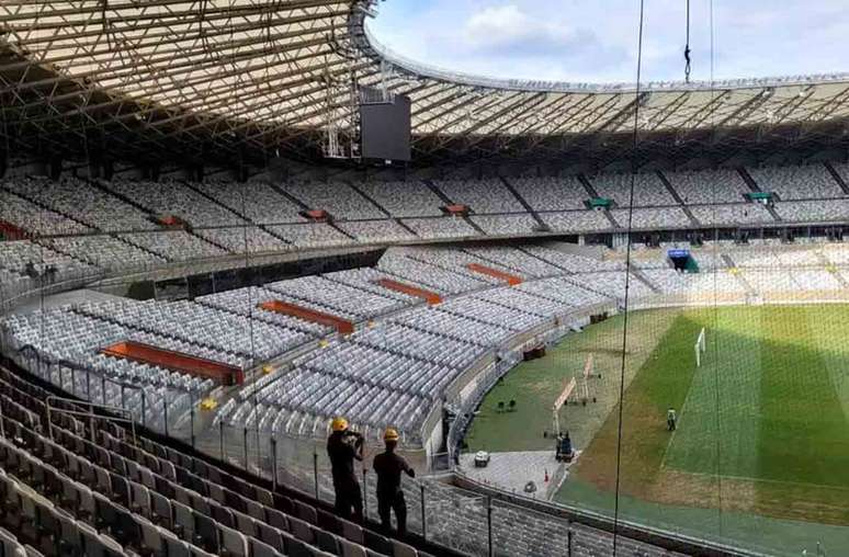 Imagens de como est&aacute; ficando o setor visitante &ndash; Divulga&ccedil;&atilde;o/Mineir&atilde;o