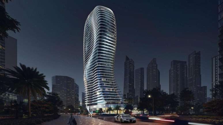 O edif&iacute;cio Bugatti Residences em Dubai, onde Neymar comprou uma cobertura, est&aacute; atualmente em constru&ccedil;&atilde;o