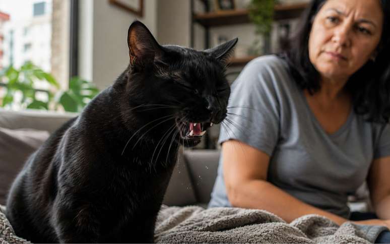 Gato espirrando muito /