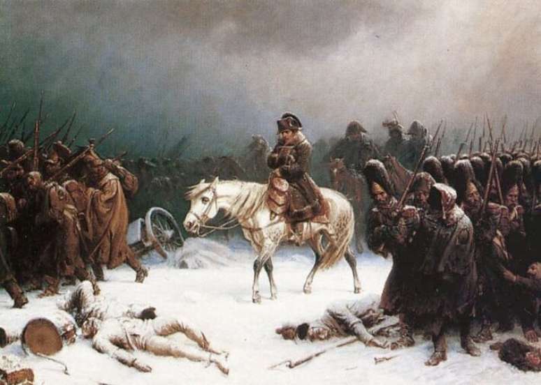 Tela retratando Napole&atilde;o Bonaparte na R&uacute;ssia