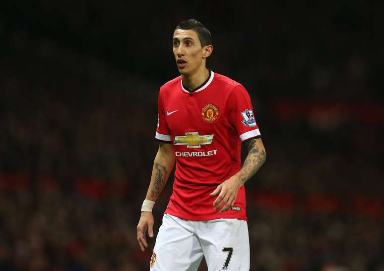 &Aacute;ngel Di Mar&iacute;a em partida pelo Manchester United. 