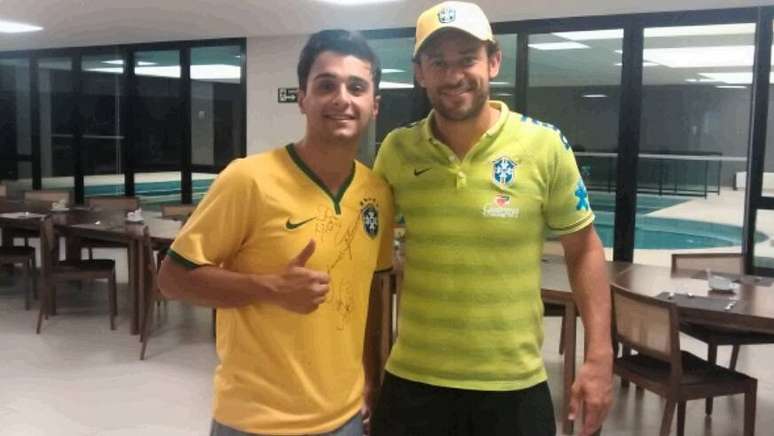 Augusto com Fred, em 2014