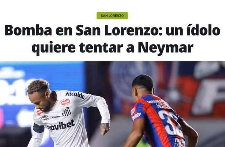 Di&aacute;rio Ol&eacute; repercute poss&iacute;vel negocia&ccedil;&atilde;o de Neymar com o San Lorenzo, da Argentina &ndash;