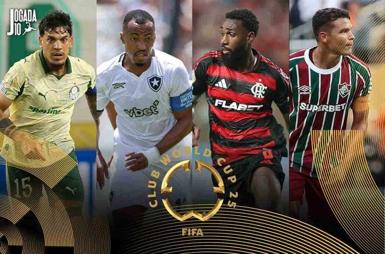 Palmeiras, Botafogo, Flamengo e Fluminense estiveram presentes no Mundial &ndash; Fotos: Cesar Greco/Palmeiras / Vitor Silva/Botafogo / Gilvan de Souza/Flamengo / Lucas Mer&ccedil;on/Fluminense