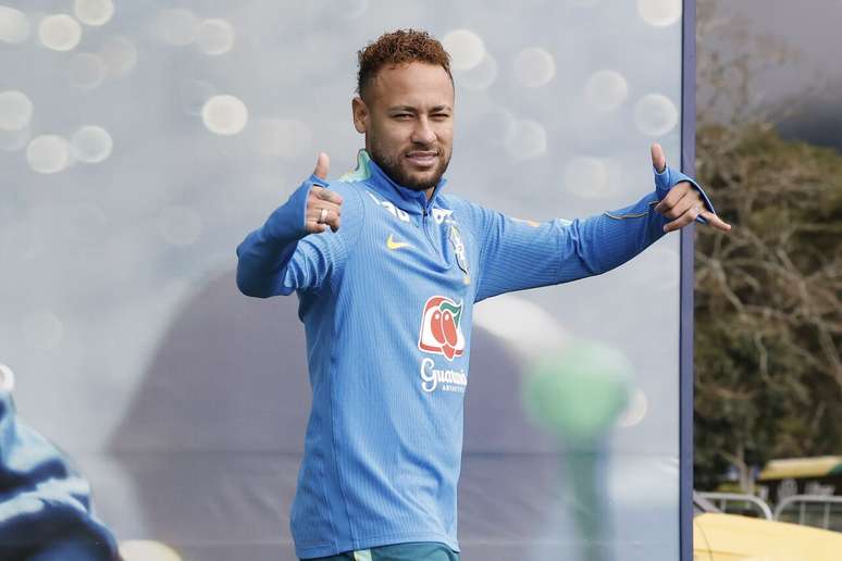 Neymar durante treino da Sele&ccedil;&atilde;o Brasileira &ndash;