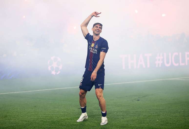 BUDAPEST, HUNGARY &ndash; MAY 30: Fabian Ruiz of Paris Saint-Germain celebrates the team&rsquo;s victory in the UEFA Champions League Final 2026 match between Paris Saint-Germain and Arsenal FC at Puskas Arena on May 30, 2026 in Budapest, Hungary. (Photo by Justin Setterfield/Getty Images)