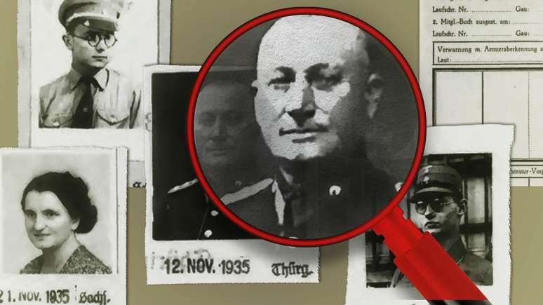 Cart&otilde;es de filia&ccedil;&atilde;o ao Partido Nazista no banco de dados do jornal Die Zeit, que permite que pessoas pesquisem a hist&oacute;ria de seus antepassados