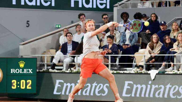 O tenista noruegu&ecirc;s Casper Ruud em partida pelas oitavas de final de Roland-Garros. Em Paris, em 31 d maio de 2026.