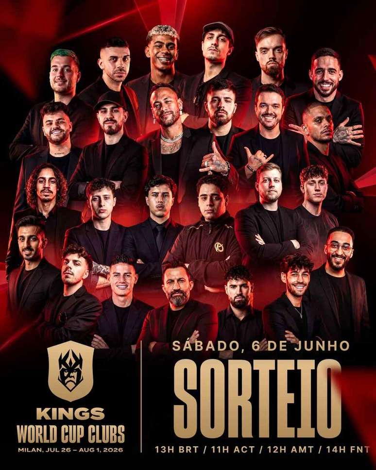 Kings League sorteia confrontos do Mundial de Clubes no pr&oacute;ximo s&aacute;bado &ndash;