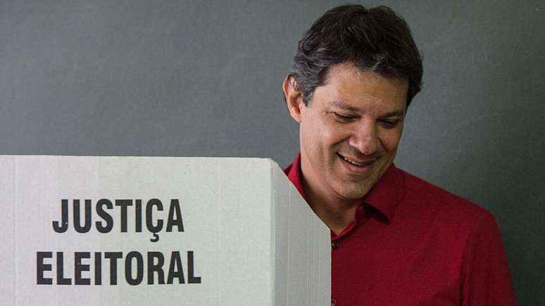 Haddad, na elei&ccedil;&atilde;o municipal de 2012 em que foi eleito prefeito de S&atilde;o Paulo