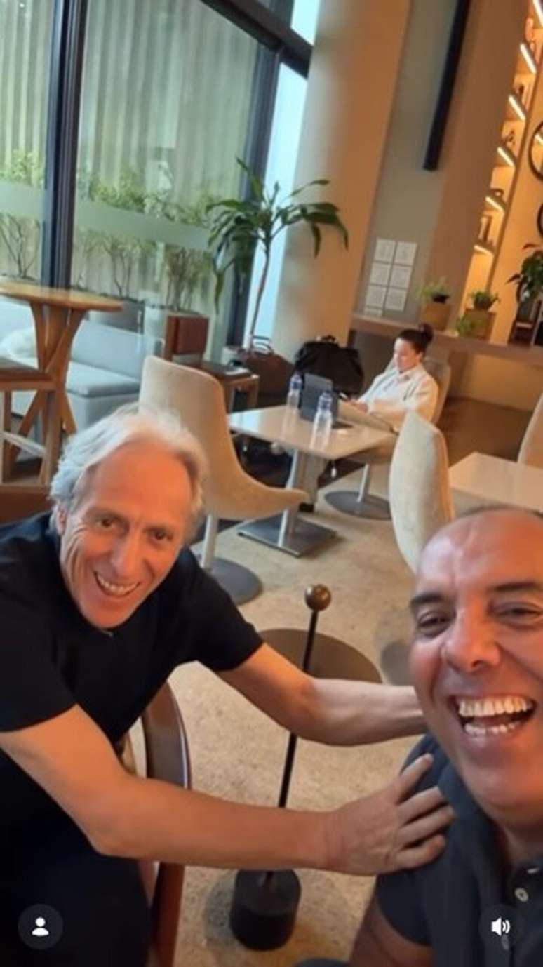 Jorge Jesus e Marcos Braz em encontro no RJ &ndash;