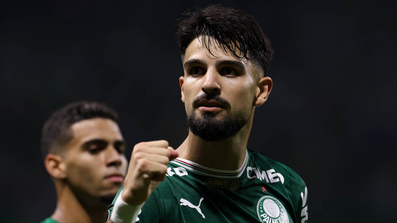 O jogador Flaco L&oacute;pez, da SE Palmeiras. 