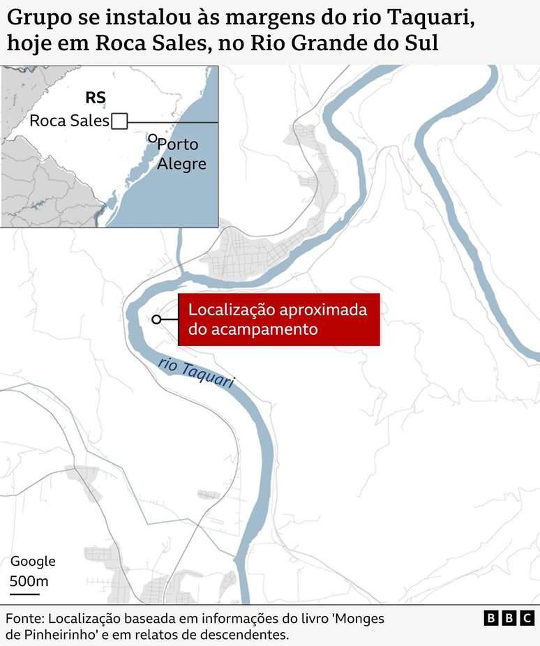 Mapa mostra localiza&ccedil;&atilde;o do acampamento