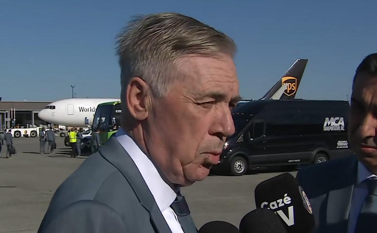 Ap&oacute;s desembarque, Ancelotti fala sobre pr&oacute;ximos dias: 'Fazer alguns testes'