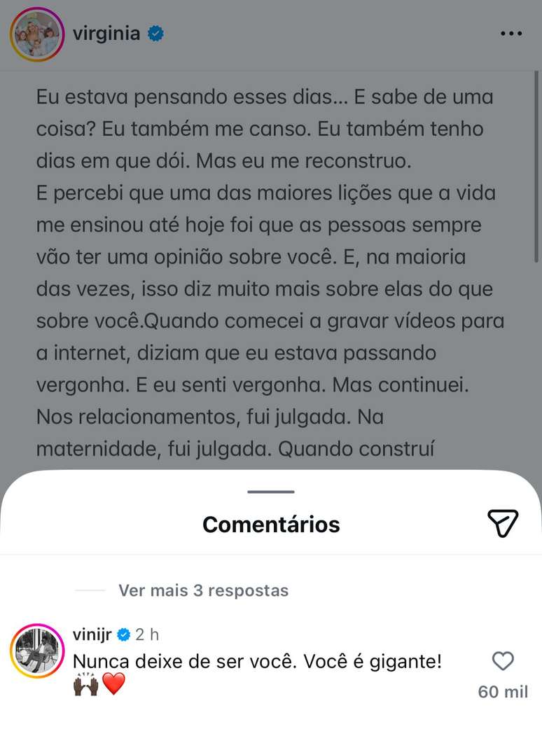 Vini Jr. declara apoio a Virginia ap&oacute;s desabafo
