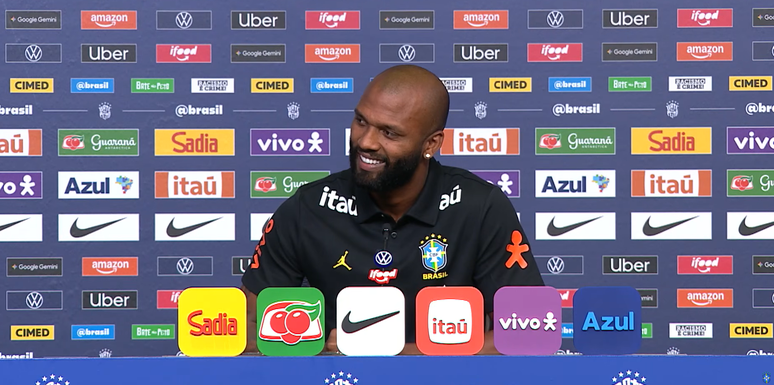 Igor Thiago em coletiva da Sele&ccedil;&atilde;o Brasileira nesta quarta-feira, 3