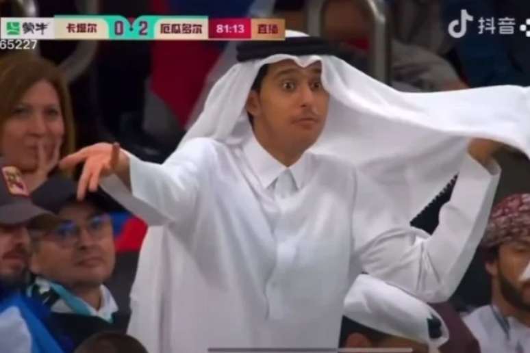  O pr&iacute;ncipe Af Jal Thani viralizou na &eacute;poca por suas express&otilde;es durante jogo