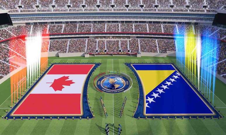Simula&ccedil;&atilde;o do jogo entre Canad&aacute; e B&oacute;snia e Hezergovina