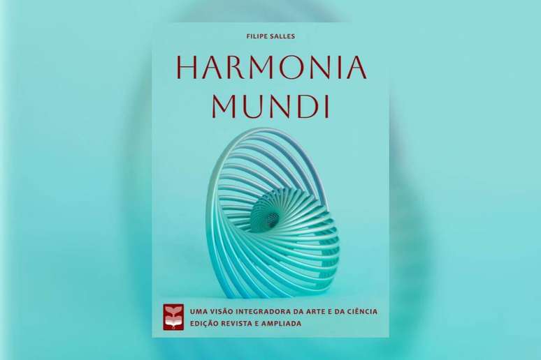 Capa de livro verde com t&iacute;tulo e nome do autor em vermelho e desenho de uma espiral azul e verde