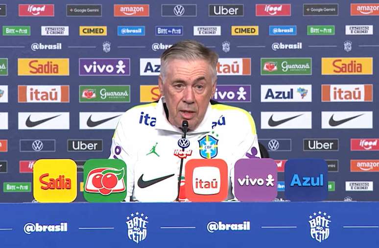 Ancelotti durante coletiva de imprensa nesta sexta-feira (5) &ndash;
