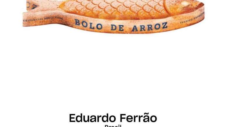 Eduardo Ferr&atilde;o, designer gr&aacute;fico: "Eu fico esperando realmente que abra o apetite das pessoas, sabe? Assim que passarem por uma pastelaria, pe&ccedil;am um, um bolo de arroz.
