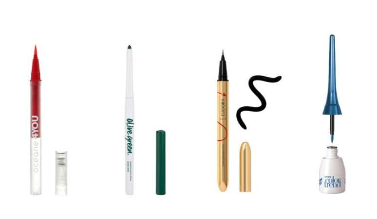 Caneta Delineadora Oc&eacute;ane (R$ 60,90); Lapiseira Para Olhos Vizzela (R$ 39,90); Caneta Delineadora Eudora Iconic Liner (R$ 79,99); Delineador L&iacute;quido Para Olhos Avon Color Trend (R$ 25,99)