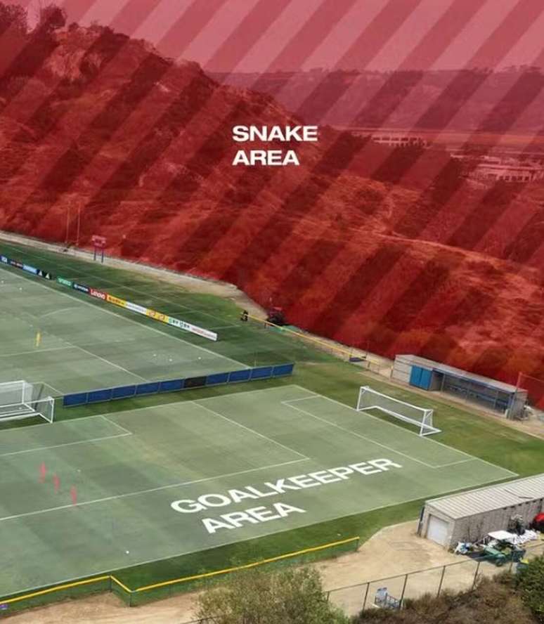 &Aacute;rea em destaque pela habita&ccedil;&atilde;o de cobras ao lado do centro de treinamento utilizado pela Su&iacute;&ccedil;a nos EUA &ndash;