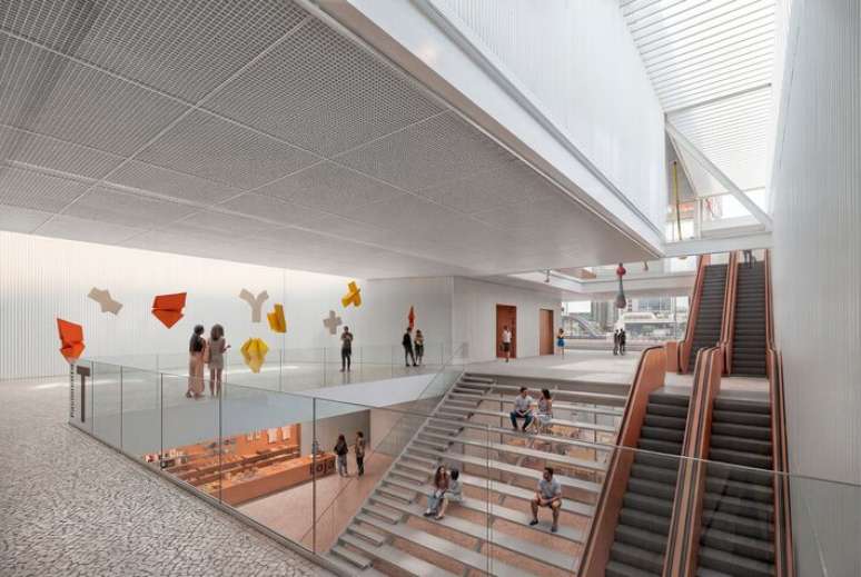 Por dentro, o projeto do t&eacute;rreo da nova sede do Ita&uacute; Cultural, com pedras portuguesas