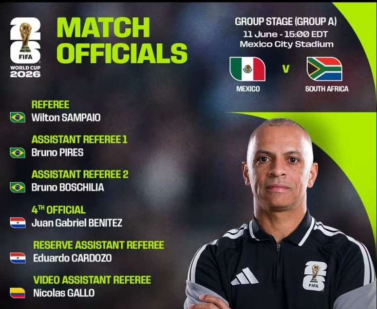 Wilton Pereira Sampaio apita jogo de abertura da Copa do Mundo &ndash;