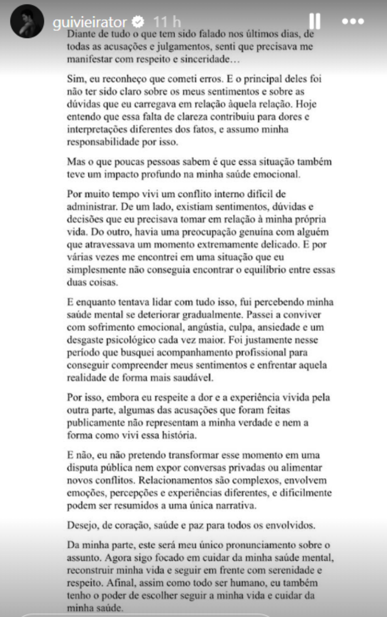 Pronunciamento de Guilherme Vieira