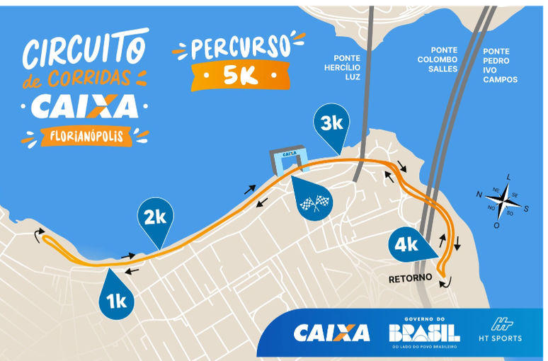 Percurso de 5 km (corrida e caminhada)