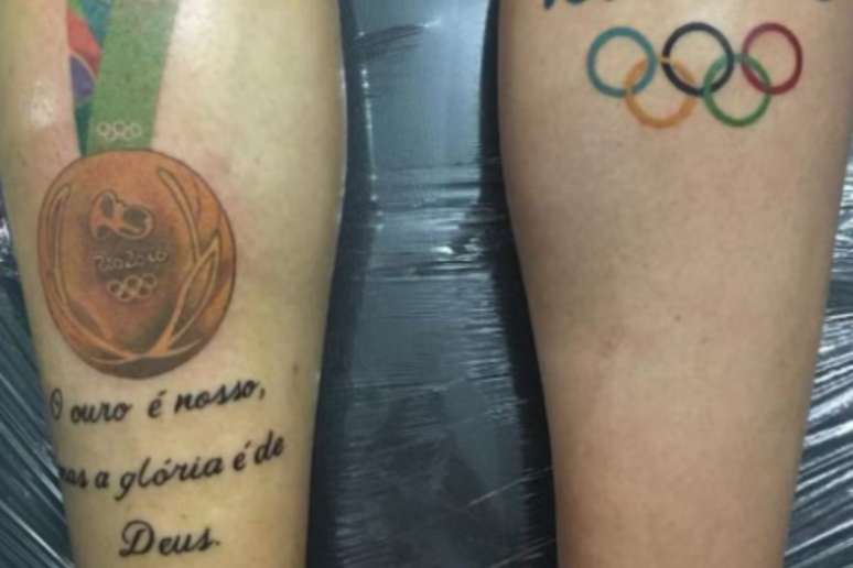 Tatugens de Weverton, atleta fez desenhos para celebrar conquistas