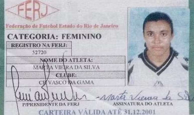Carteirinha de Marta no Vasco &ndash;