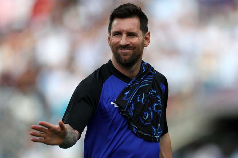 Lionel Messi em aquecimento da Argentina antes de amistoso contra Honduras &ndash; 