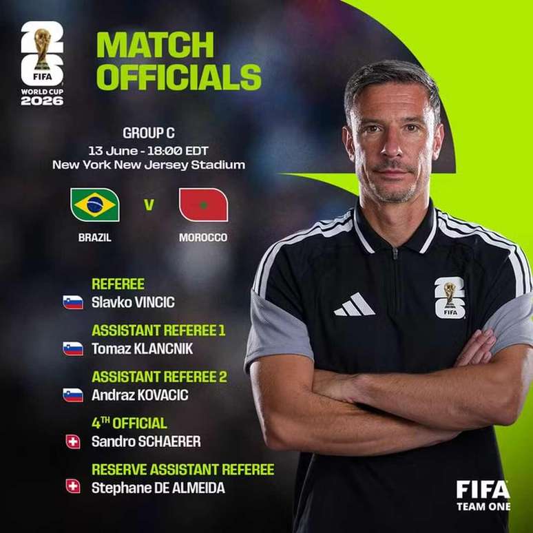 Confira a arbitragem de Brasil x Marrocos pela Copa do Mundo &ndash;