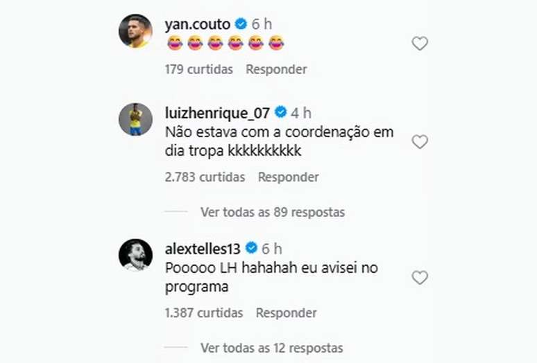 Luiz Henrique reagiu a meme na internet &ndash;