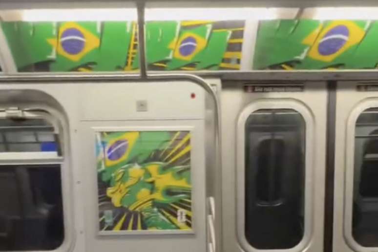 Metr&ocirc; de Nova York nas cores do Brasil &ndash;