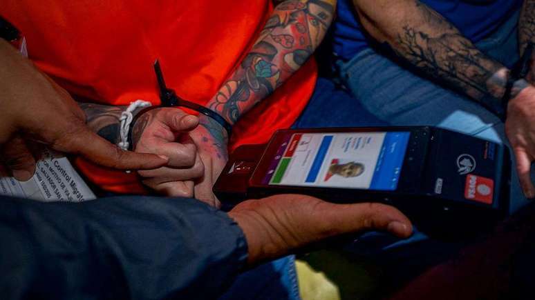 Imigrantes venezuelanos acusados ​​pelos EUA de pertencerem &agrave; gangue criminosa Tren de Aragua em El Salvador