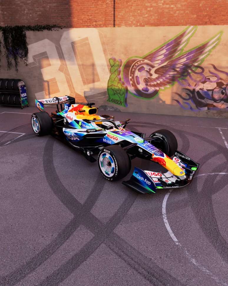 Vis&atilde;o ampliada de carro da Racing Bulls para o GP de Barcelona &ndash; 