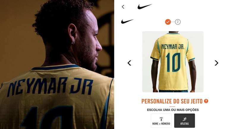 Nike coloca ponto final em nome de Neymar na camisa da Seleção
